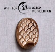 Wooden Brown White Adhesive Hanging Hook