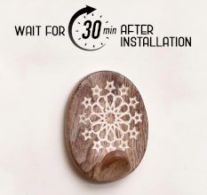 Wooden Brown Floral Sticky Hook for Wall