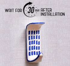 Ceramic Blue Check Adhesive Wall Mounted Hook