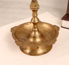 South Indian Brass Hanging Oil Lamp for Prayer Room