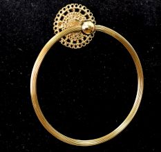 Golden Premium Handcrafted Brass Towel Ring for Bathroom