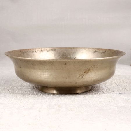 Gray Finish Indian Bowl Made of High-Quality White Metal