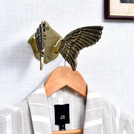 Antique Aluminium Eagle Wings Wall Hooks
