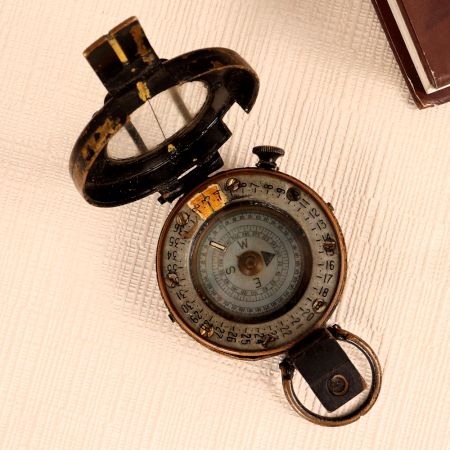 Handcrafted Vintage Brass Compass from British Period