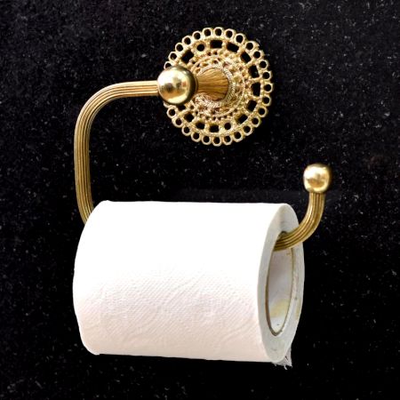 Premium Toilet Paper Holder Made of Brass in Golden Finish