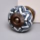 Grey Ceramic Floral Knob
