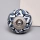 Grey Ceramic Floral Knob