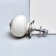 Cream Silver Fitting Ceramic Drawer Knob