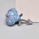 Turquoise Etched Ceramic Floral Dresser Knob Online