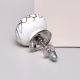 White Gold Fine Leaf Round Cabinet Knob