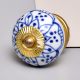 Blue Aster Flower Dresser Knob