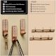 3 Pieces Wooden Self Adhesive Brown Hooks