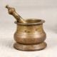 Vintage Brown Brass Mortar and Pestle Spice Grinder for Decor