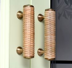 Natural Small Round Rattan Cabinet Handles