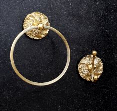 Premium Brass Bathroom Hardware in Golden Finish in Set of 2