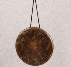 Vintage Brown Tibetan Art Gong Made of Bell Metal