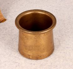 Elegant Brown Brass Panchpatra Pot for Prayer Room