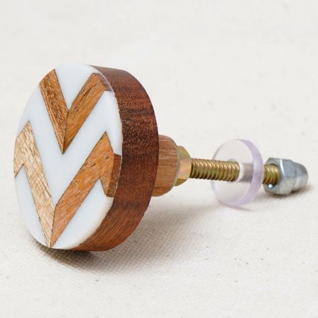 Zig Zag Wooden Cabinet Knobs