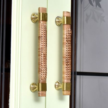 Natural Rattan Long Cabinet Handles (8 Inch)