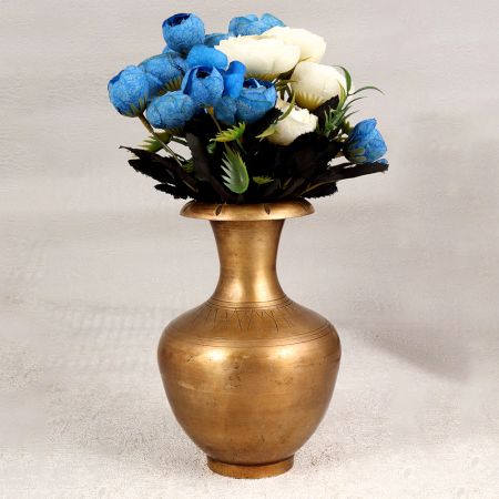 Handmade Himalayan Art Brass Flower Pot for Decoration
