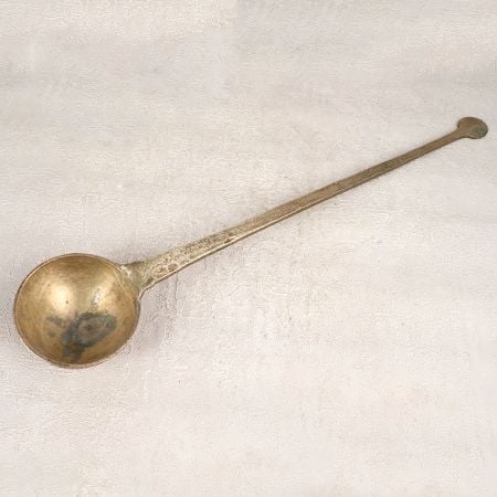 Handmade Vintage Brass Cooking Spoon for Home Decor