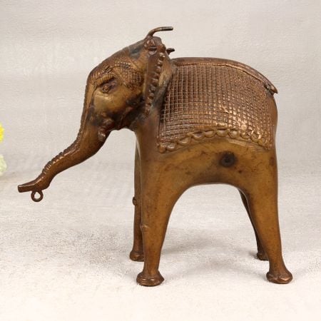 Beautiful Tribal Art Brass Elephant Statue for Home Decor