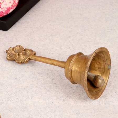 Vintage Brass Garuda Brass Bell in Brown Finish for Prayer
