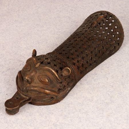 Vintage Brass Armour in Jali Work in Himalayan Art