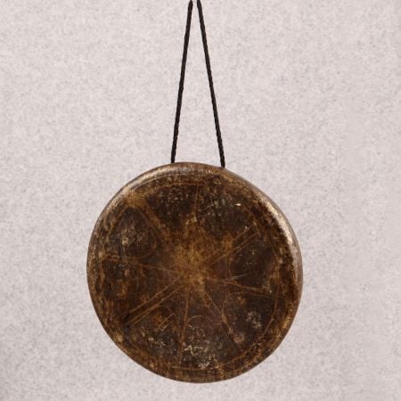 Vintage Brown Tibetan Art Gong Made of Bell Metal