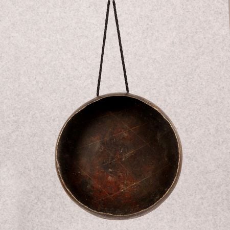 Vintage Brown Tibetan Art Gong Made of Bell Metal