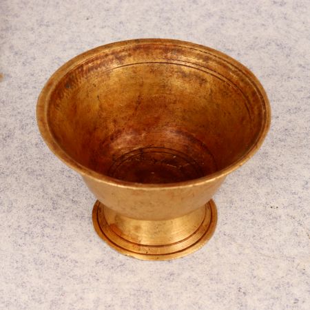 Vintage Handcrafted Brass Kumkum Bowl for Prayer Room