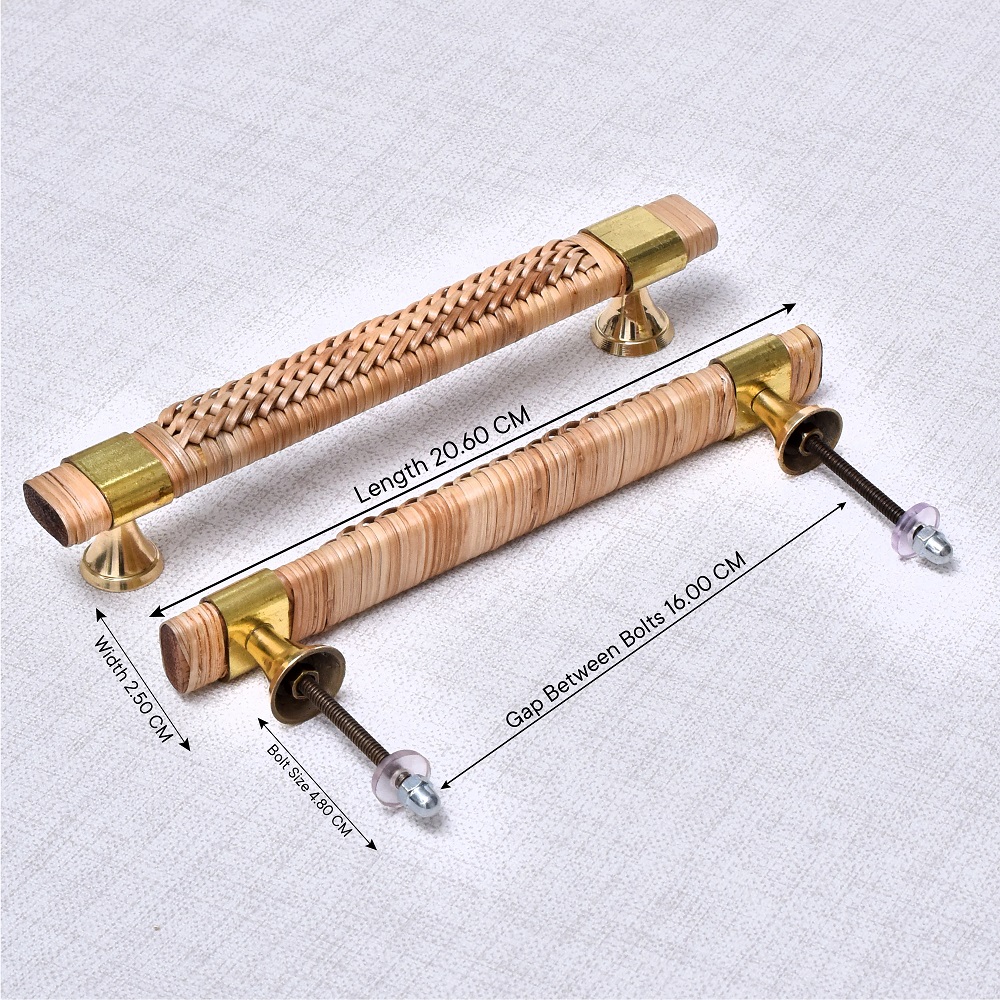 Natural Rattan Long Cabinet Handles (8 Inch)