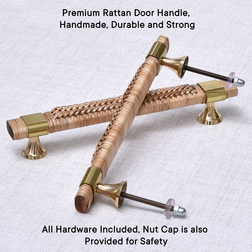 Natural Rattan Long Cabinet Handles (8 Inch)