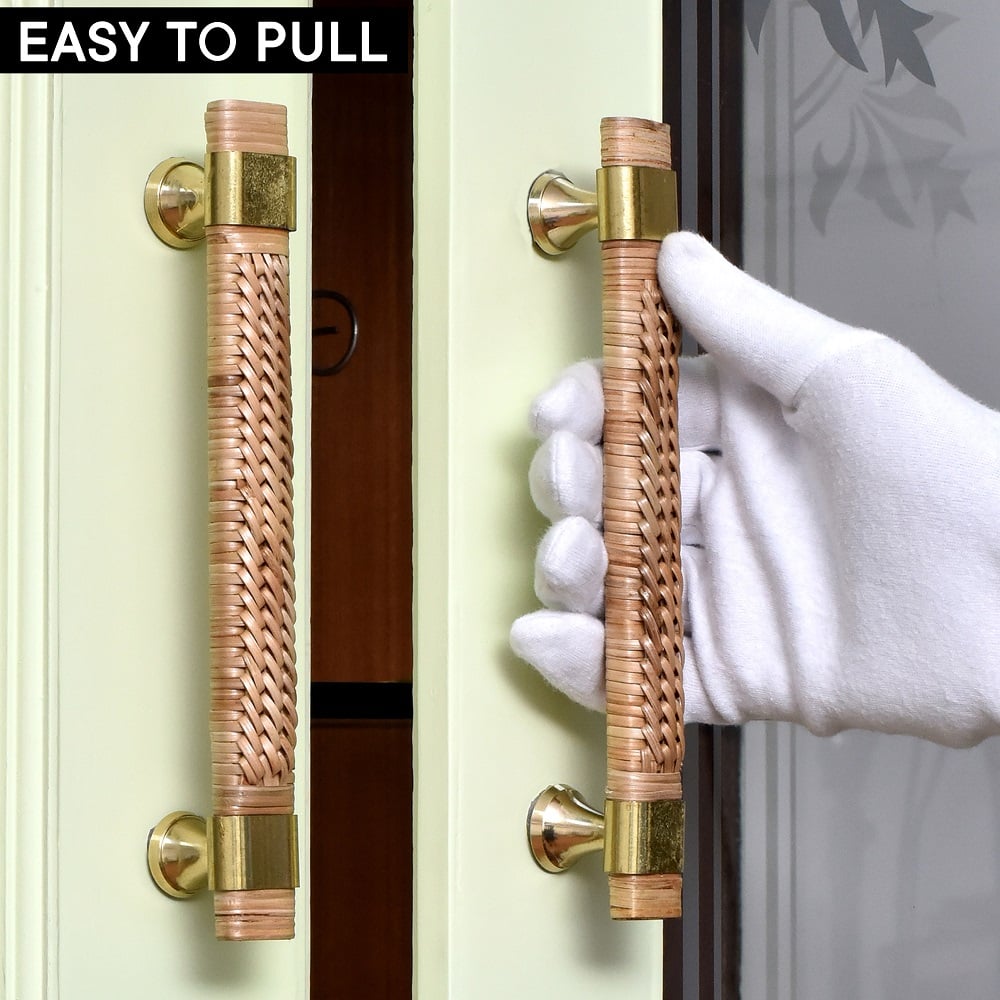 Natural Rattan Long Cabinet Handles (8 Inch)