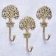 3 Pieces Golden Brass Tree Key Wall Hooks