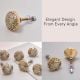 Gold Embroidered Metal Cabinet Knobs 6 Pieces