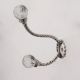 Round Clear Cut Glass Iron Heavy Duty Wall Hook