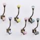Multicolor Ceramic Iron Heavy Duty Wall Hook 6 Pieces