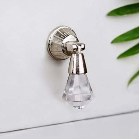 Clear Octagon Teardrop Glass Pull Cabinet Knob