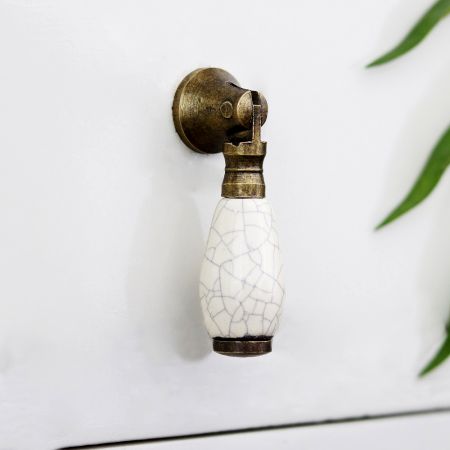 Cream Crackle Drop Ceramic Cabinet Knobs