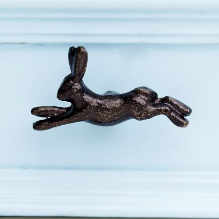 Antique Iron Rabbit Run Shape Kids Drawer Knob