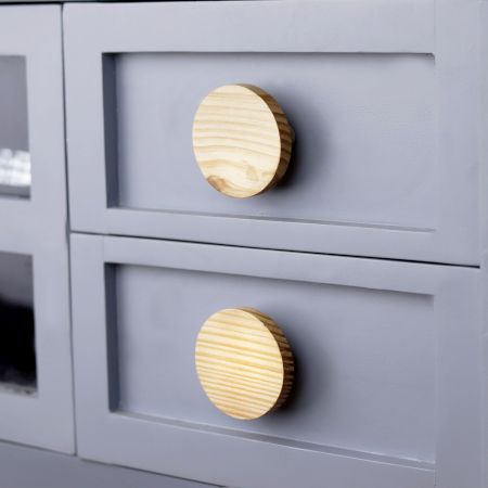 Round Natural Wooden Dresser Knob