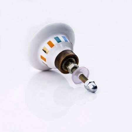 Handcrafted Multicolor Butterfly Ceramic furniture Knob With Gold Work