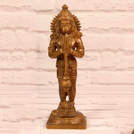 Holy Finest Brass Lord Hanuman Statue for Prayer Room