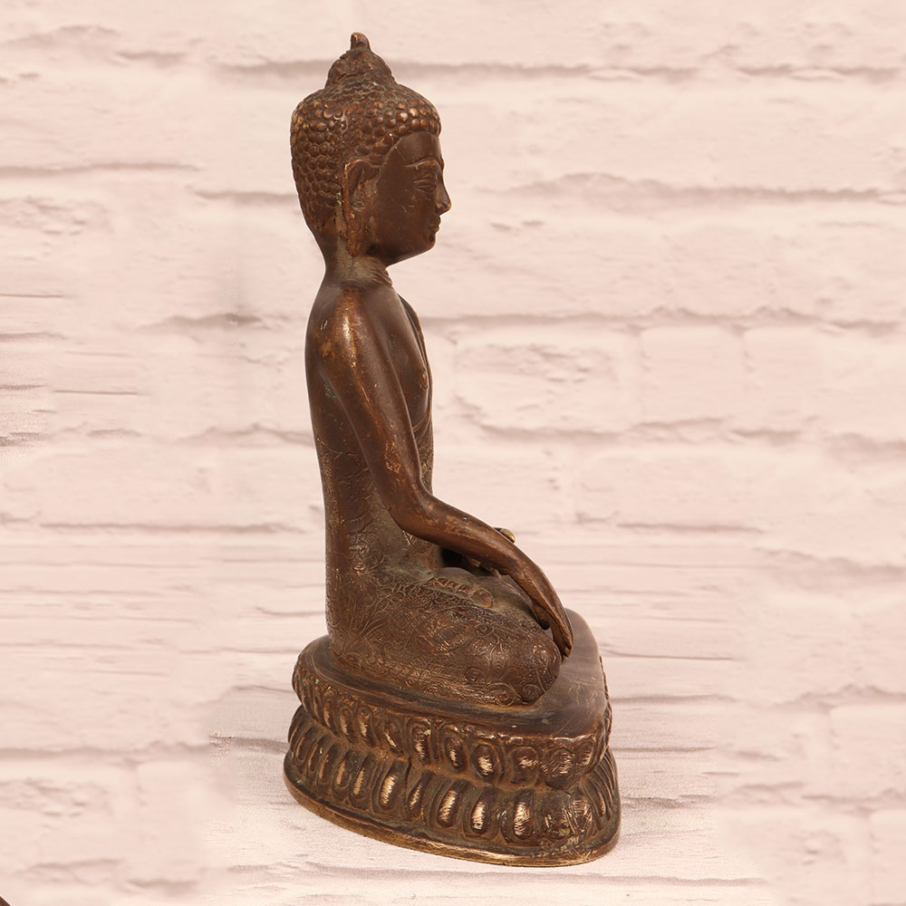 Handmade Vintage Brass Lord Buddha Statue for Decoration