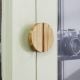 Half Moon Natural Wooden Door Knobs 2 Pieces