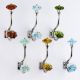Decorative Multicolor Glass Iron Wall Hooks 6 Pieces
