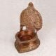 South Indian Art Brass Gajalaxmi Oil Lamp for Prayer Room