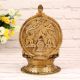 Vintage Brass Lakshmi Ganesha Oil Lamp in South Indian Art