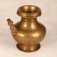 Elegant Brown Brass Water Pot with Spout for Prayer Room
